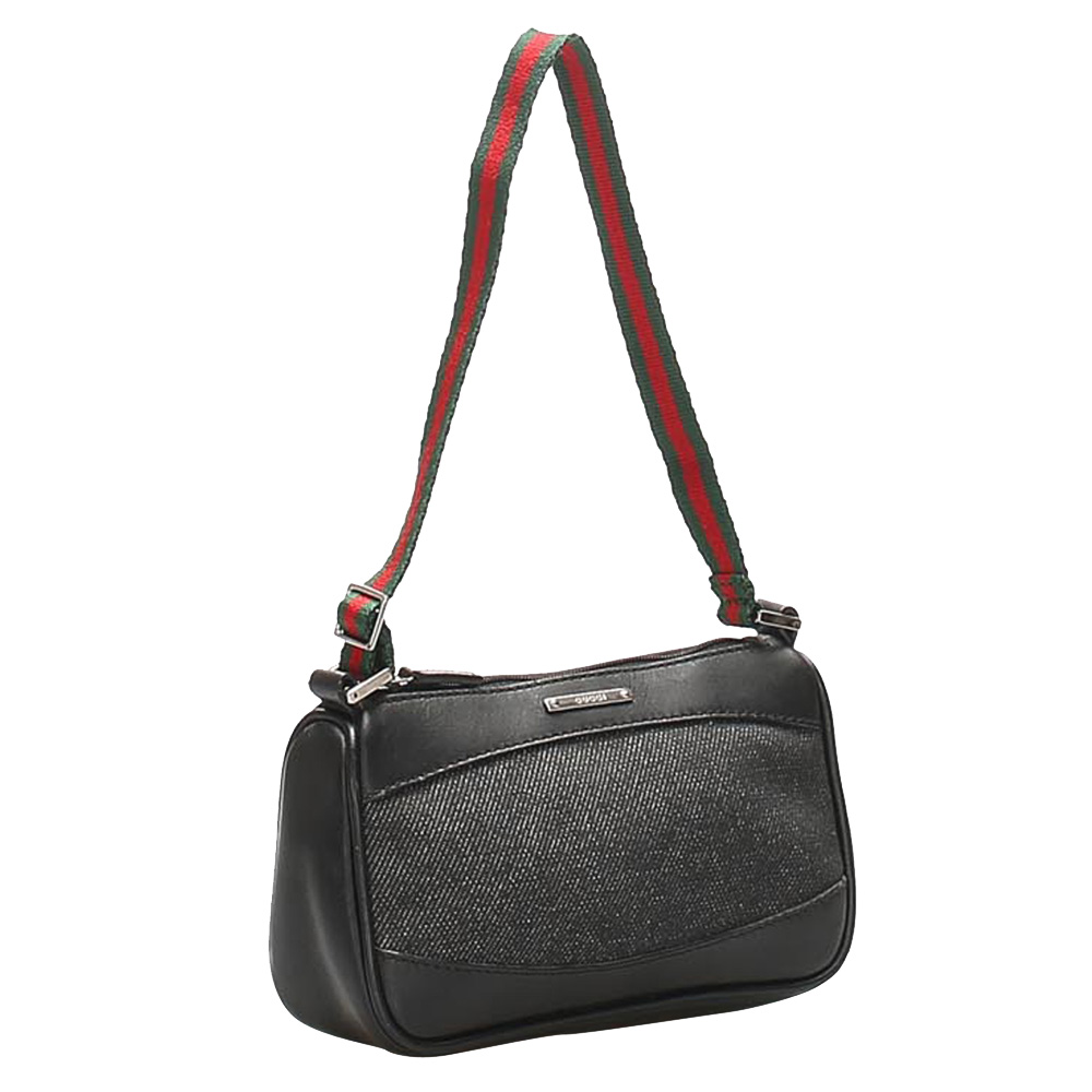 

Gucci Black Denim Web Shoulder Bag