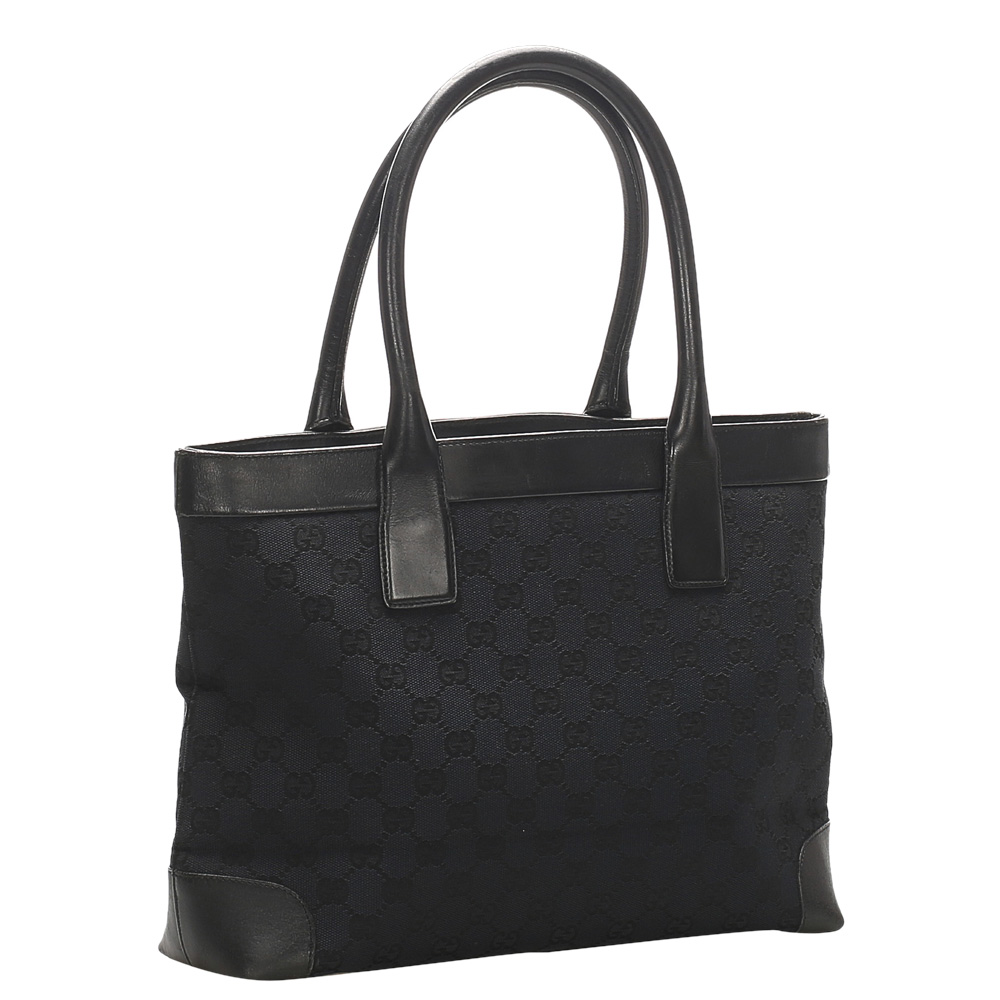 

Gucci Black GG Canvas Tote Bag