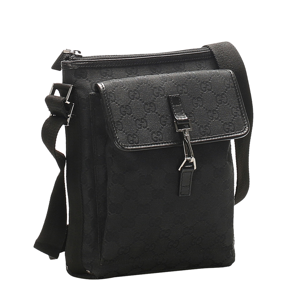 

Gucci Black GG Canvas Crossbody Bag