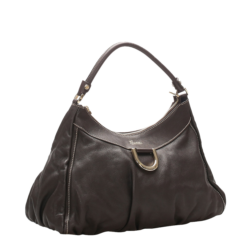 

Gucci Brown Leather Abbey D-Ring Hobo Bag