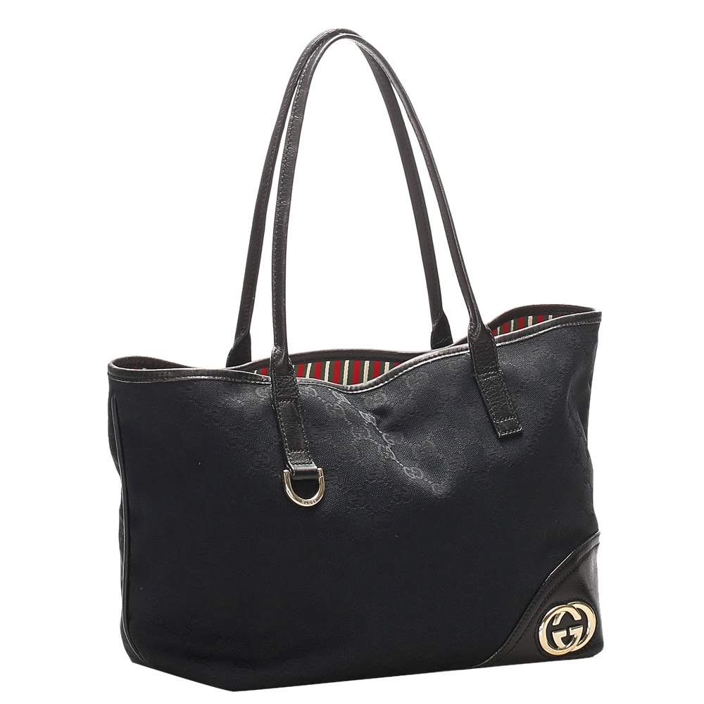 

Gucci Black GG Canvas New Britt Tote Bag