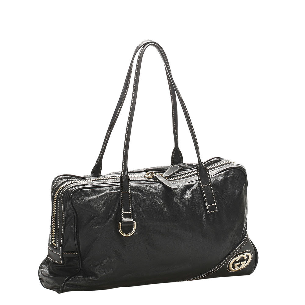 

Gucci Black Leather Britt Tote Bag