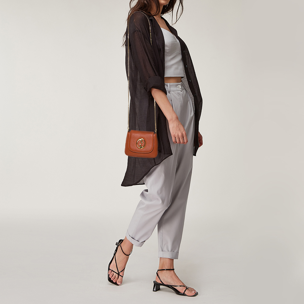 

Gucci Burnt Orange Leather Small 1973 Shoulder Bag