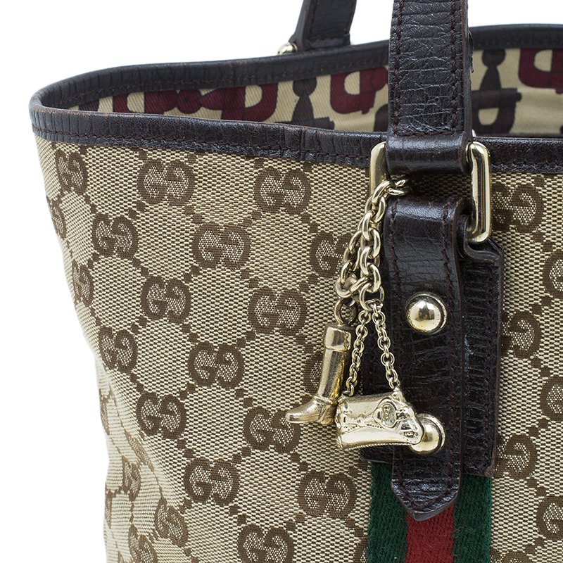 Gucci GG monogram tote beige brown canvas & leather shopper handbag medium  size ref.881312 - Joli Closet