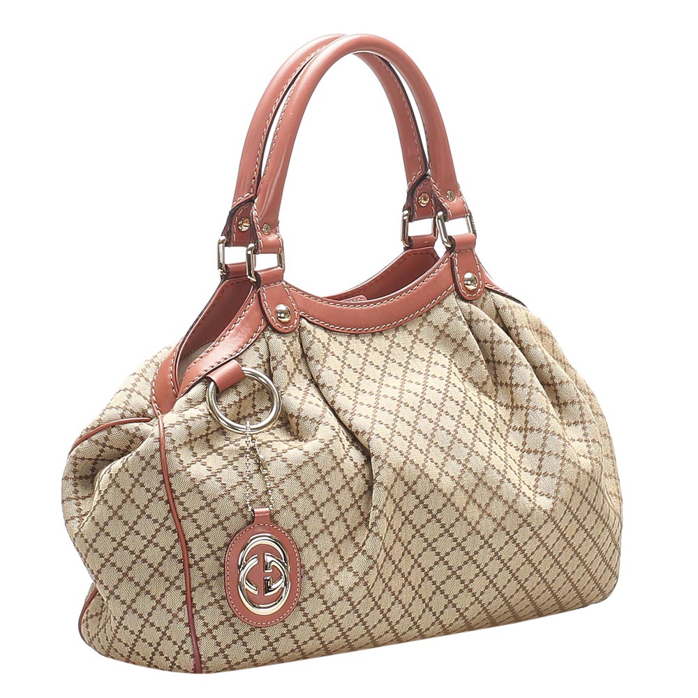 

Gucci Brown/Beige Diamante Canvas Sukey Tote Bag