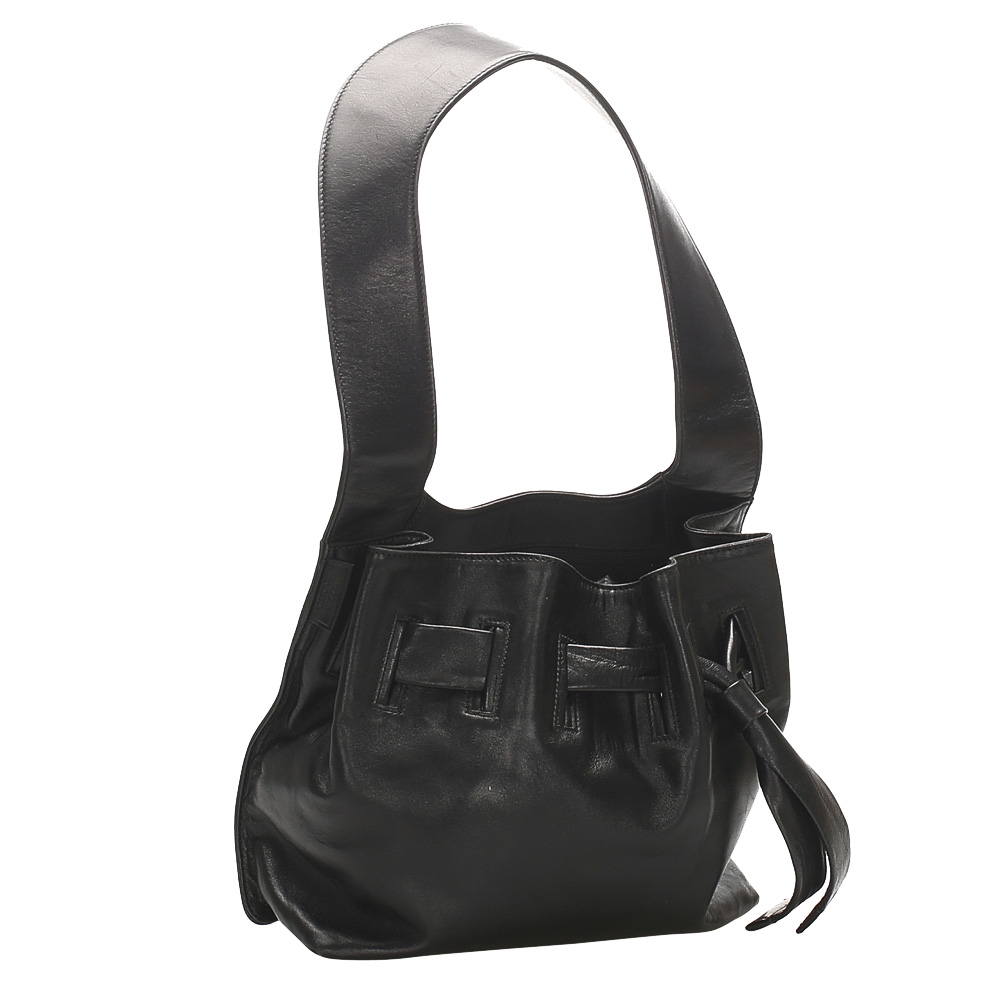 

Gucci Black Leather Drawstring Shoulder Bag
