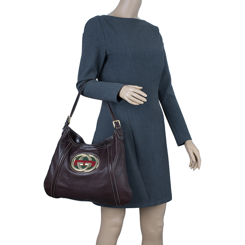 

Gucci Brown Leather Medium Britt Hobo