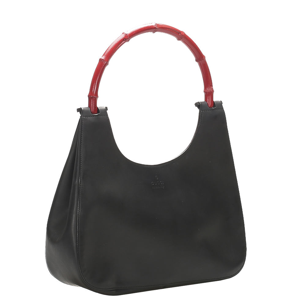 

Gucci Black Leather Bamboo Bag
