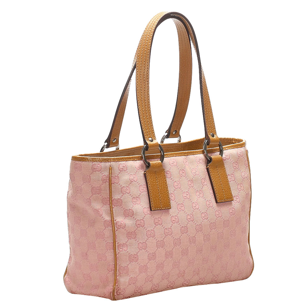 

Gucci Pink GG Canvas Tote Bag, Brown
