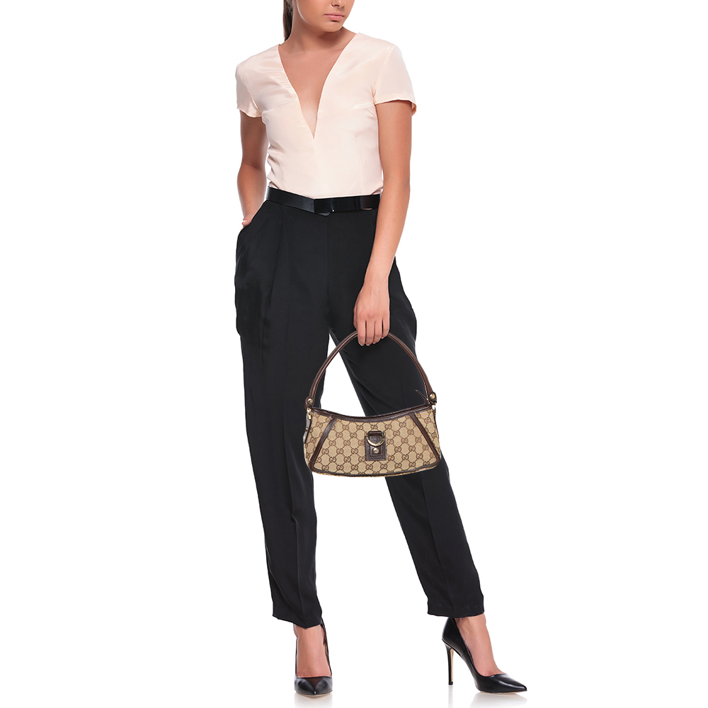 

Gucci Beige/Brown GG Canvas And Leather Small Abbey Shoulder Bag