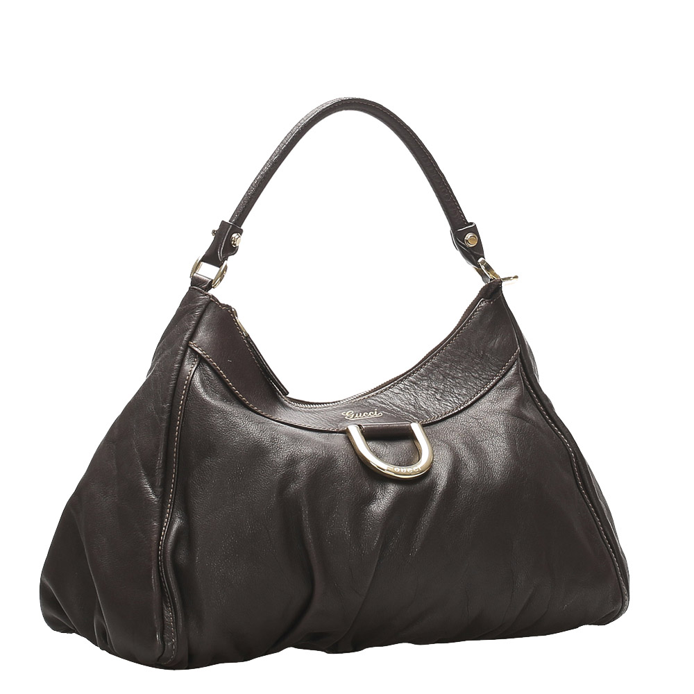 

Gucci Brown Leather Abbey D-Ring Hobo Bag