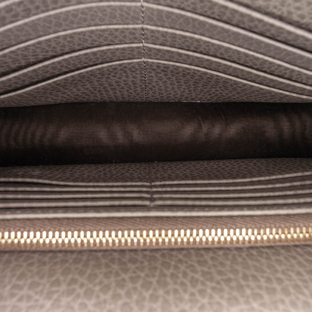 

Gucci Interlocking G Leather Wallet on Chain, Grey