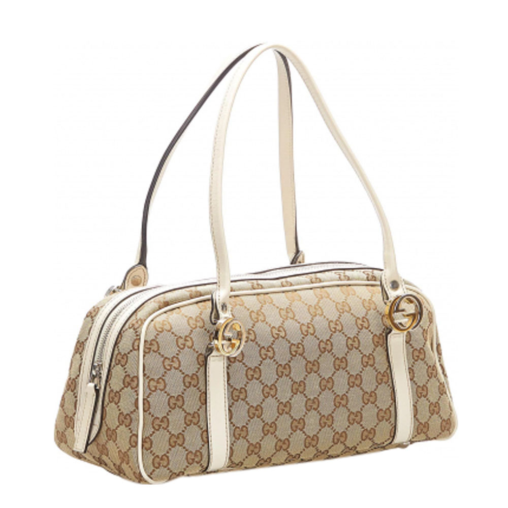 

Gucci Brown GG Canvas and Leather Twins Bag, Beige