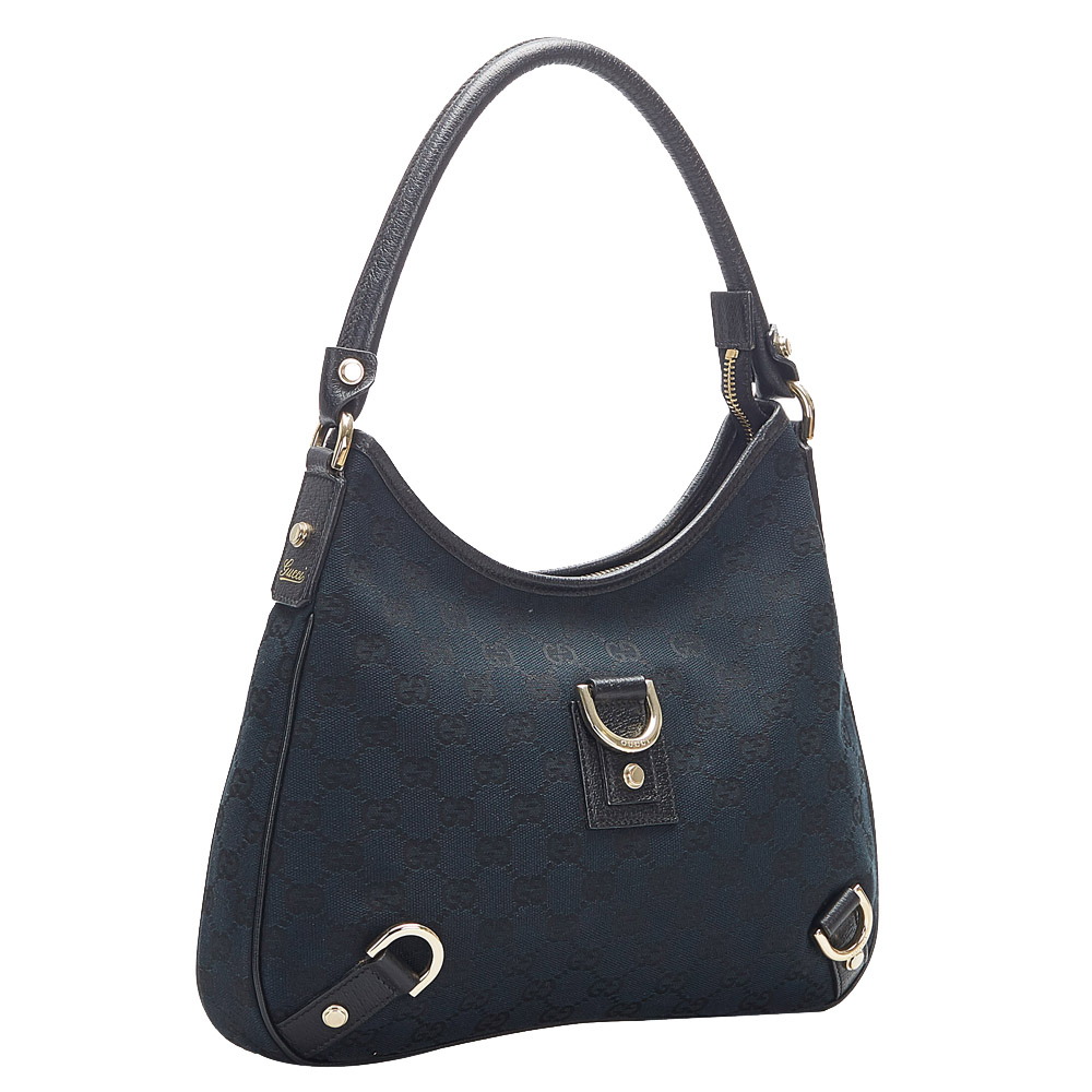 

Gucci Black GG Canvas Abbey Hobo Bag