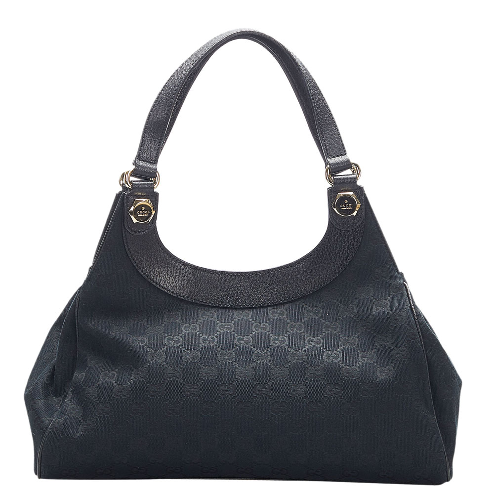 Pre-owned Gucci Black Canvas/leather Charmy Hobo Bag