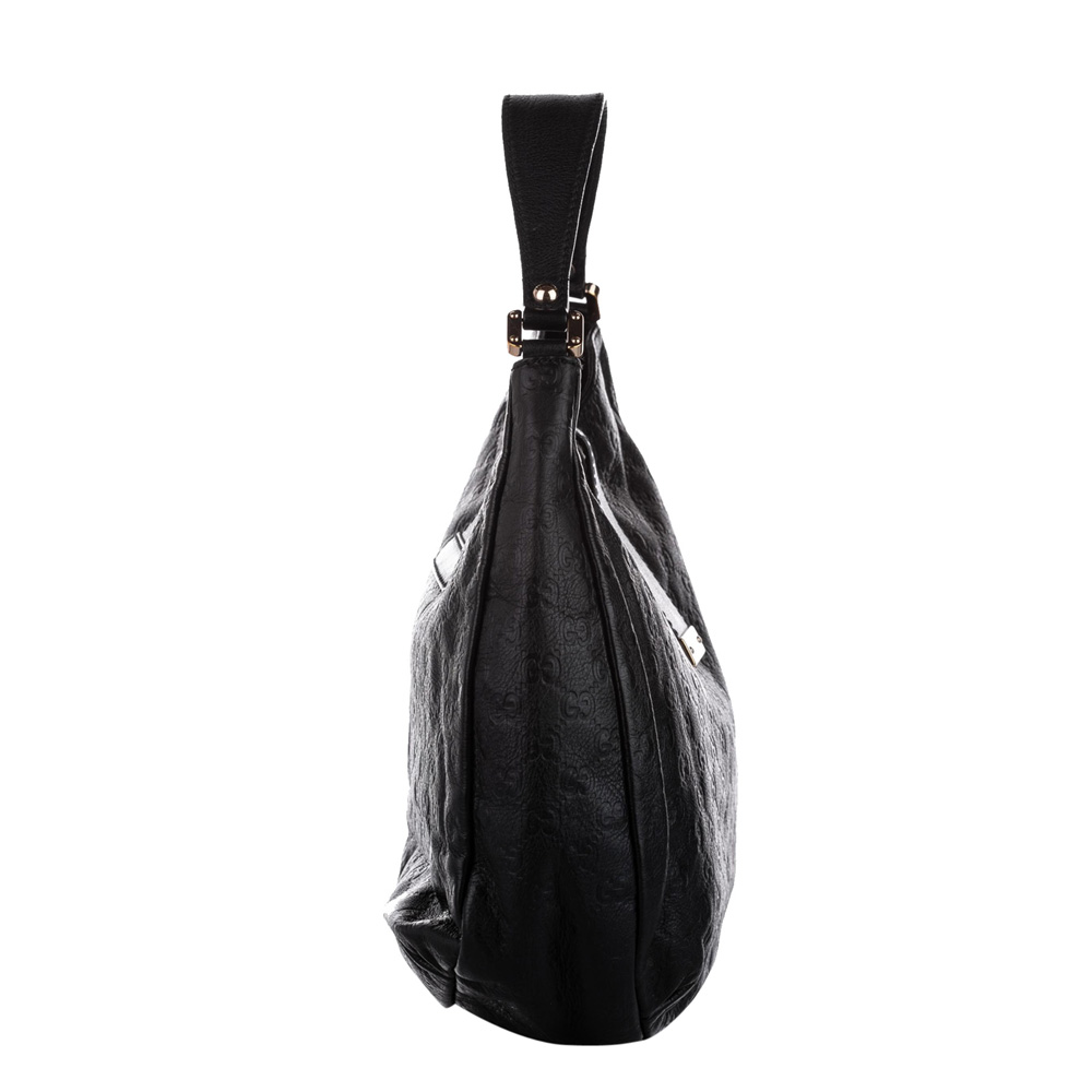 

Gucci Black Guccissima New Calf Leather Hobo Bag