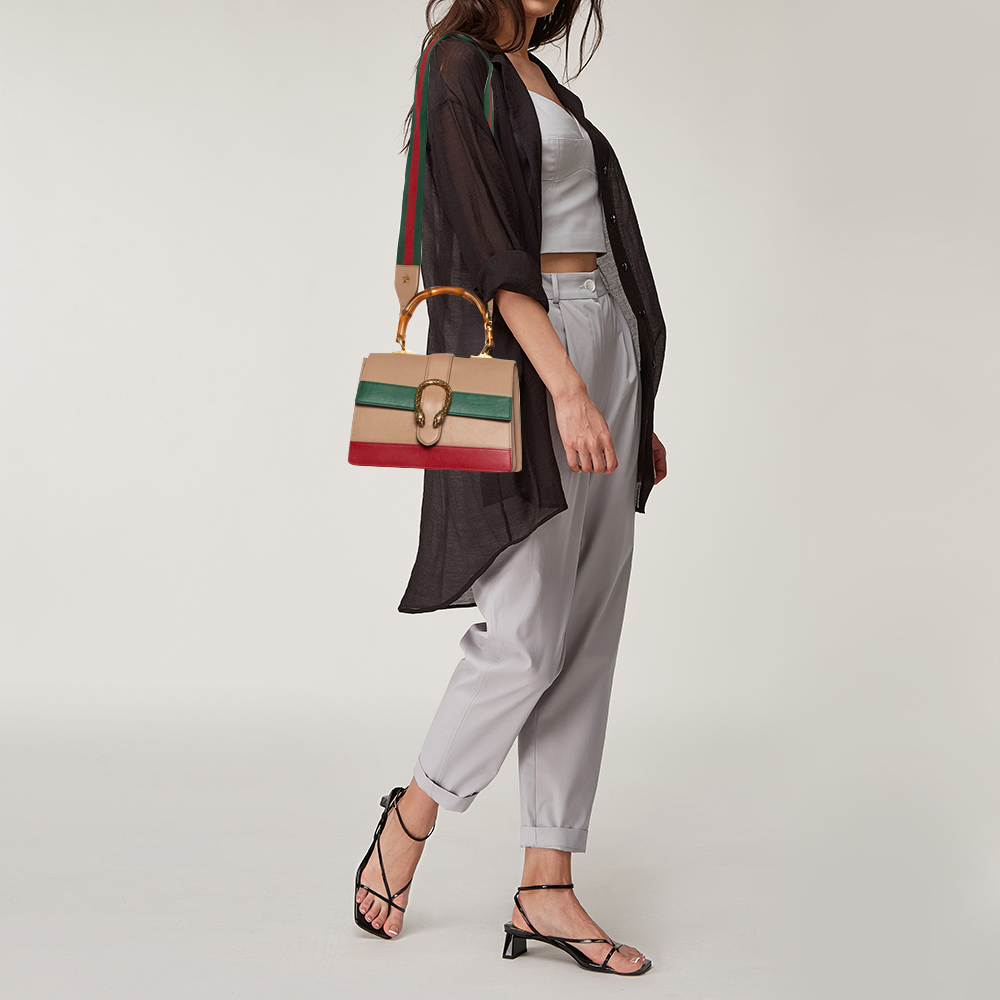 

Gucci Tricolor Leather Medium Dionysus Bamboo Top Handle Bag, Multicolor