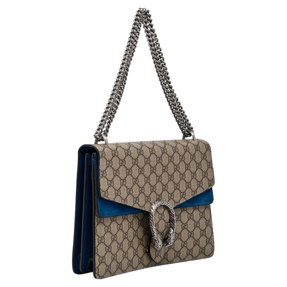 

Gucci Brown/Blue GG Supreme Canvas Dionysus Medium Shoulder Bag