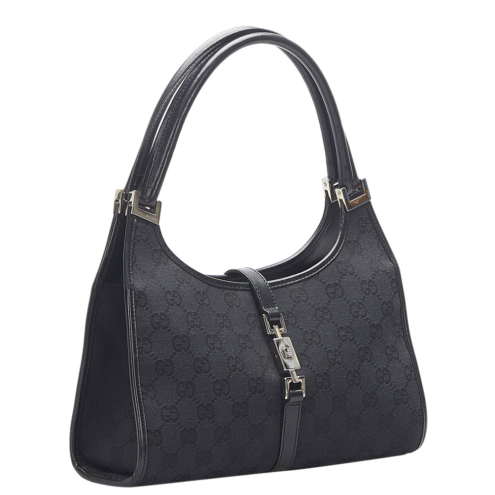 

Gucci Black GG Canvas Jackie Bag