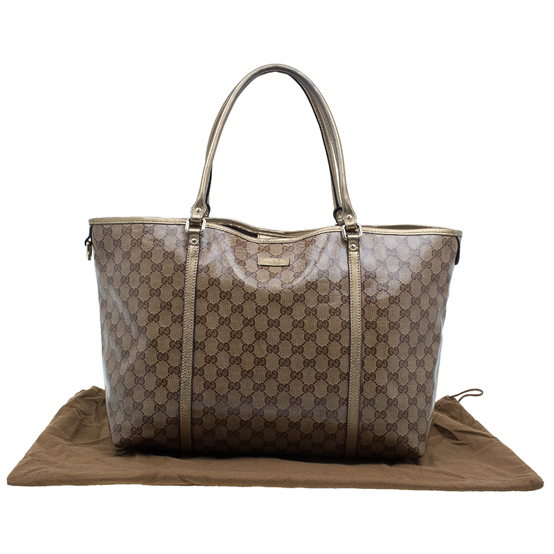 Gucci Beige/Gold GG Crystal Coated Canvas Accessories Pochette Bag -  Yoogi's Closet