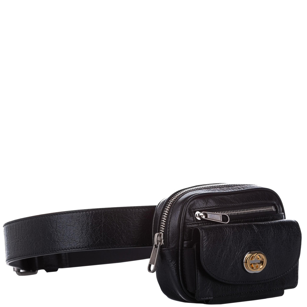 

Gucci Black Leather Interlocking G Shoulder Bag