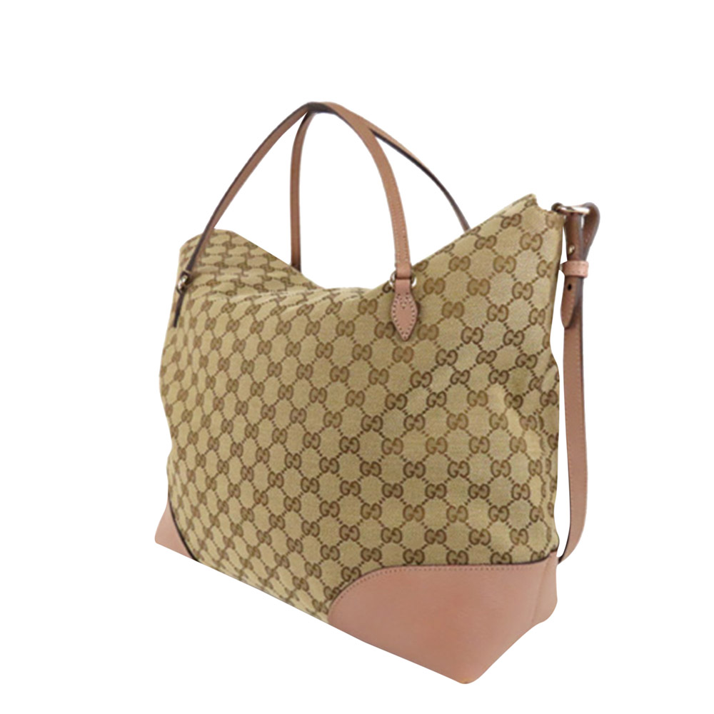 

Gucci Brown/Beige Leather Canvas Bree Satchel Bag