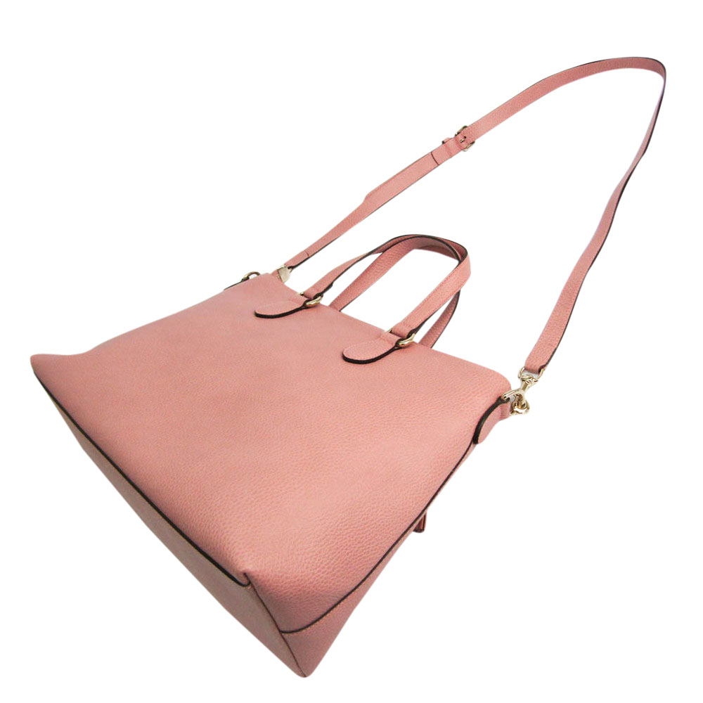 

Gucci Pink Leather Bamboo Tote Bag