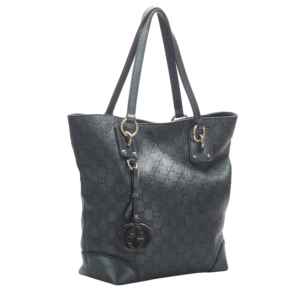 

Gucci Green Guccissima Leather Charm Tote Bag