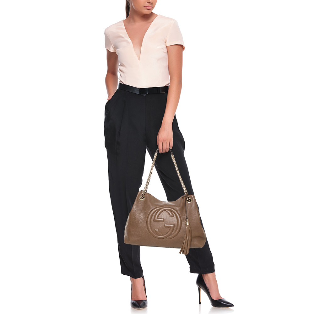 

Gucci Brown Leather Medium Soho Chain Tote