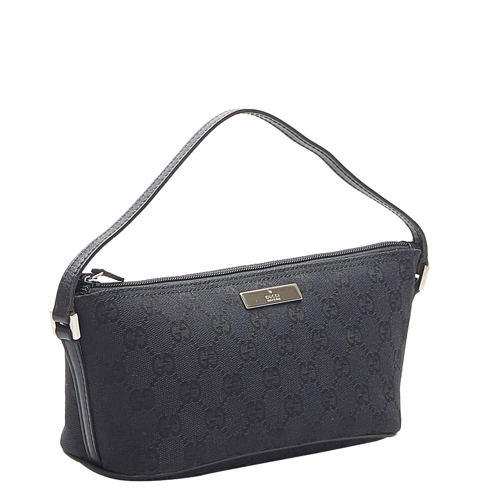 

Gucci Black GG Canvas Boat Baguette Bag
