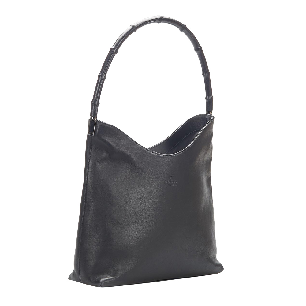

Gucci Black Leather Bamboo Shoulder Bag