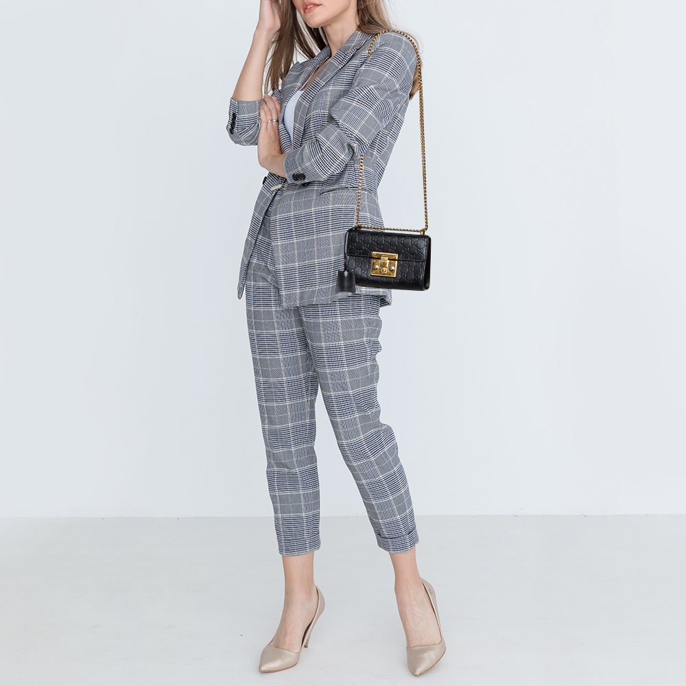 

Gucci Black Guccissima Leather Small Padlock Shoulder Bag