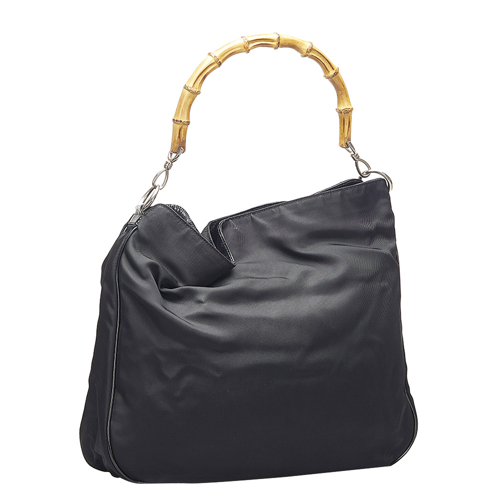 

Gucci Black Nylon Bamboo Bag