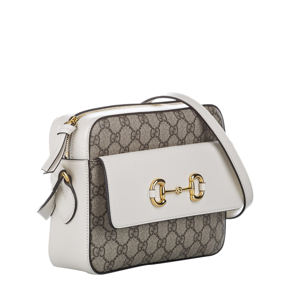 

Gucci Beige/Browb GG Supreme Horsebit 1955 Crossbody Bag