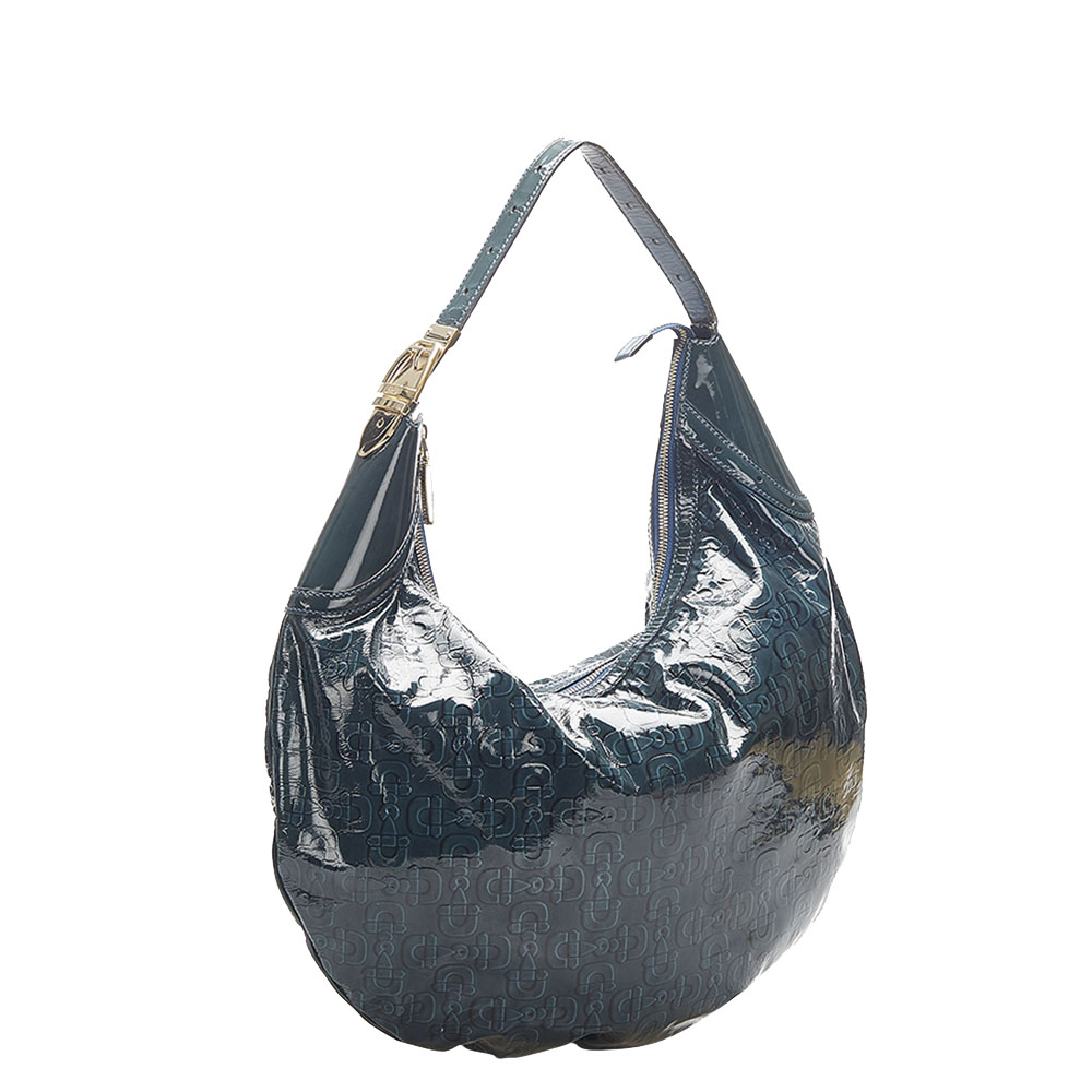 

Gucci Green Patent Leather Glam Hobo Bag, Blue