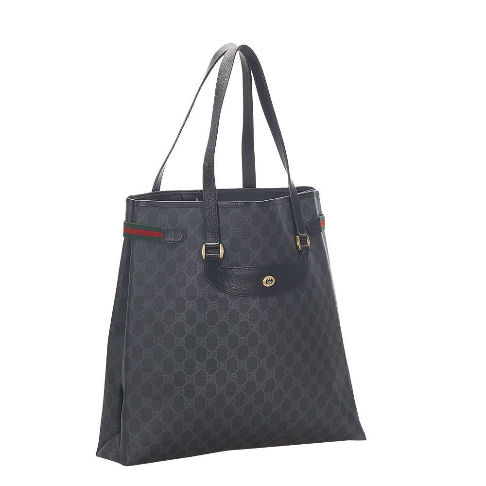 

Gucci Black GG Supreme Web Tote Bag
