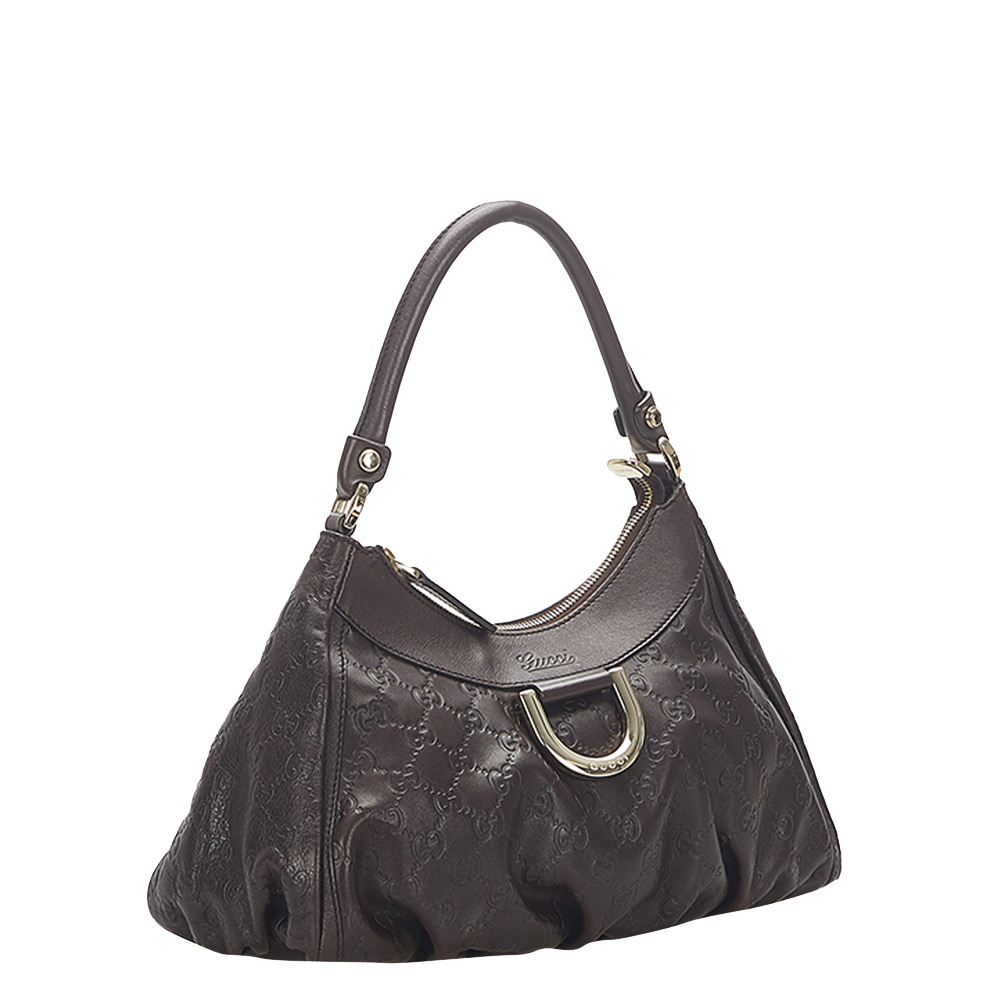 

Gucci Brown Leather Abbey D-Ring Hobo Bag
