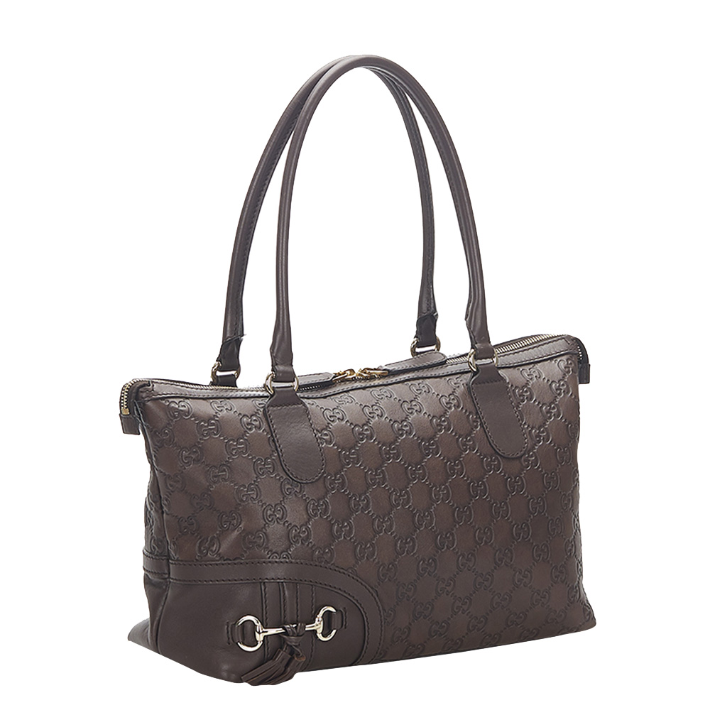 

Gucci Brown Guccissima Horsebit Leather Bag
