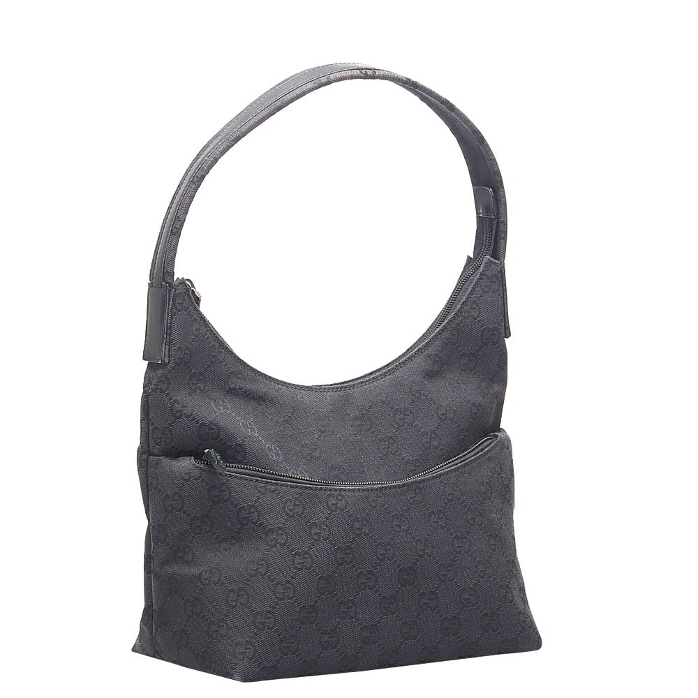 

Gucci Black GG Canvas Shoulder Bag