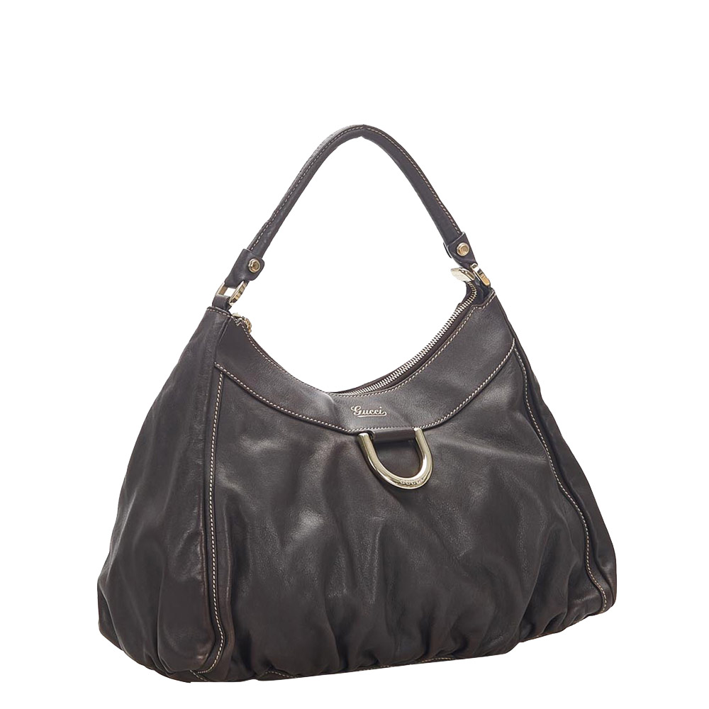 

Gucci Brown/Dark Brown Leather Abbey Hobo Bag