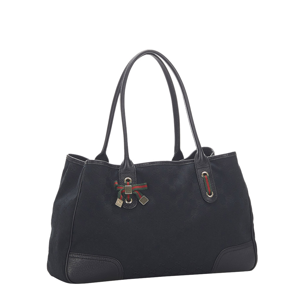 

Gucci Black GG Canvas Princy Tote Bag