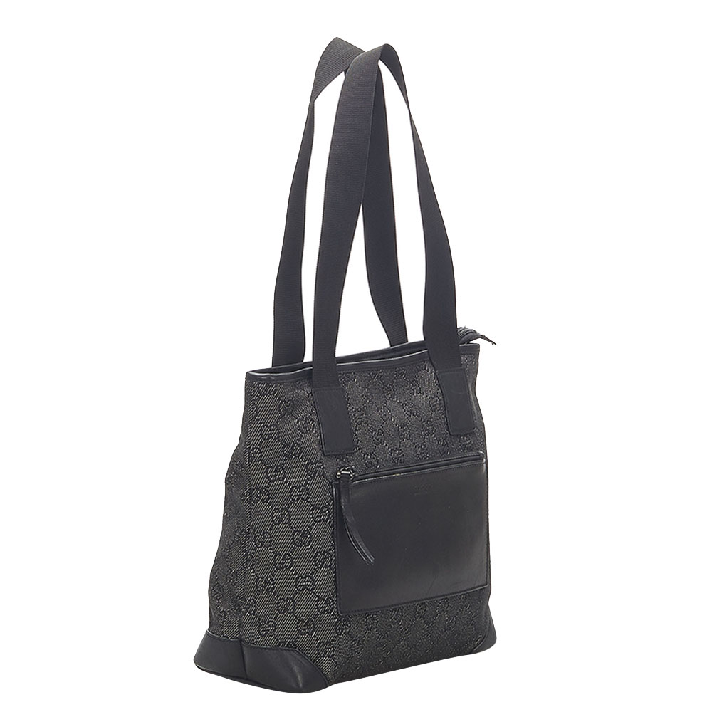 

Gucci Grey/Black Canvas Fabric Tote