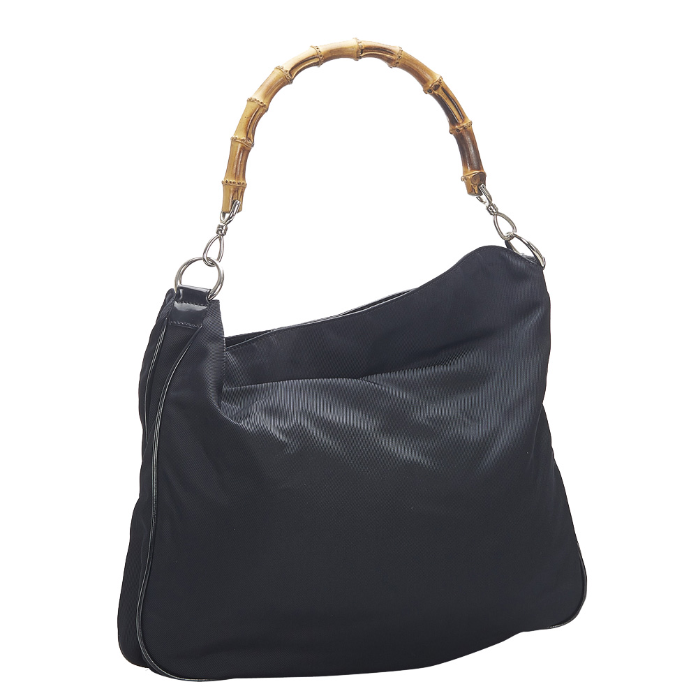 

Gucci Black Nylon Bamboo Bag
