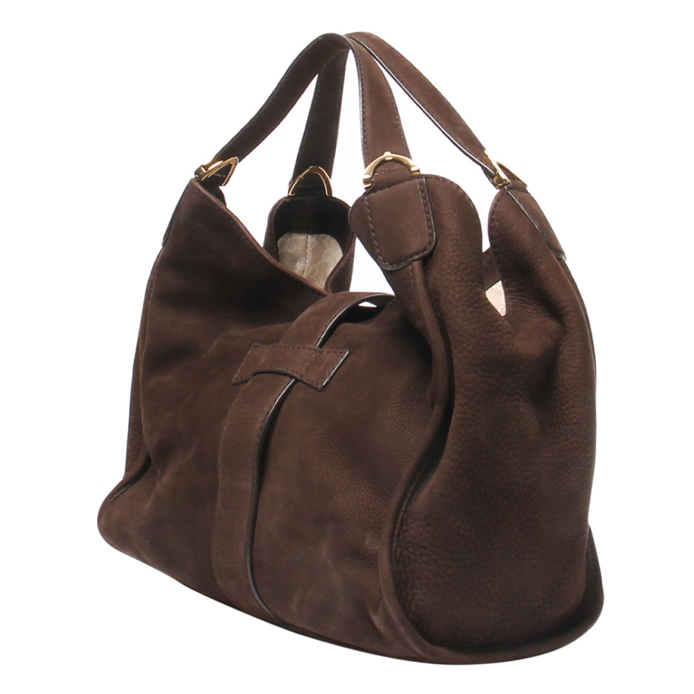 

Gucci Brown Leather Stirrup Hobo Bag