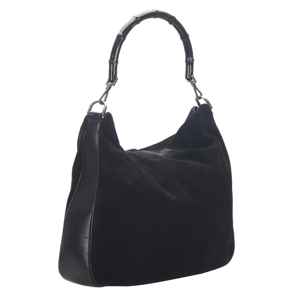 

Gucci Black Canvas Bamboo Shoulder Bag