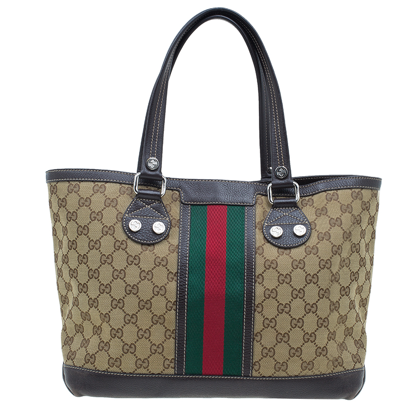gucci monogram canvas tote