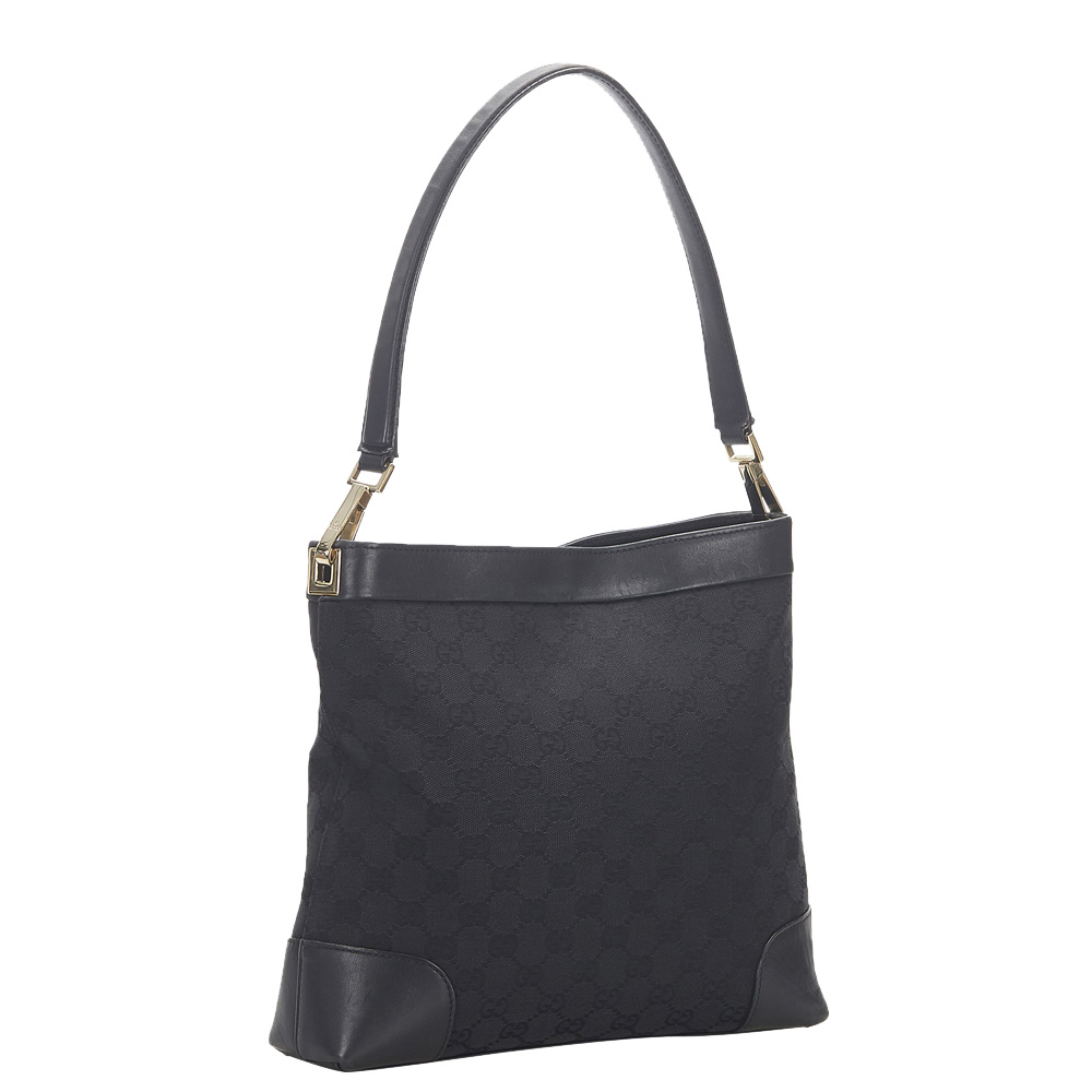 

Gucci Black GG Canvas Shoulder Bag