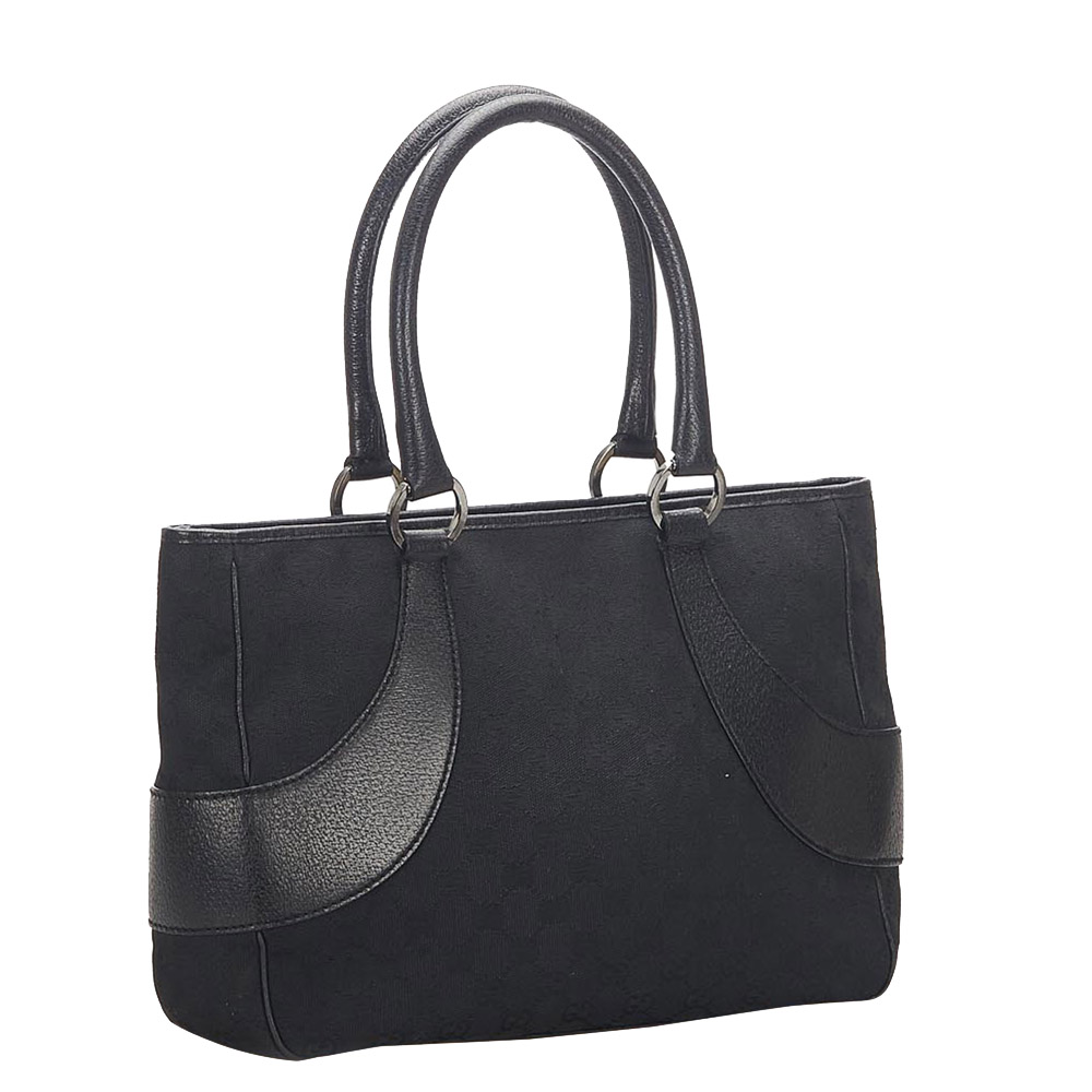 

Gucci Black GG Canvas Tote Bag