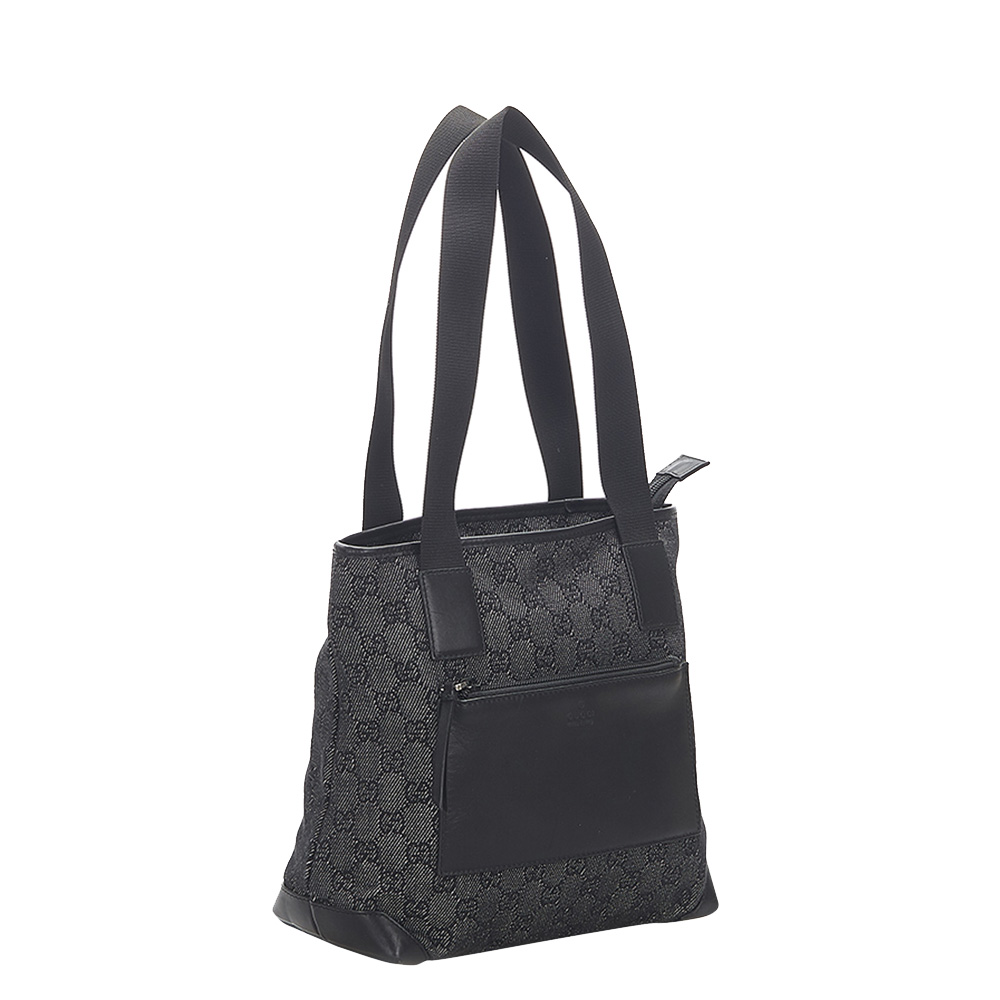 

Gucci Black GG Canvas Tote Bag