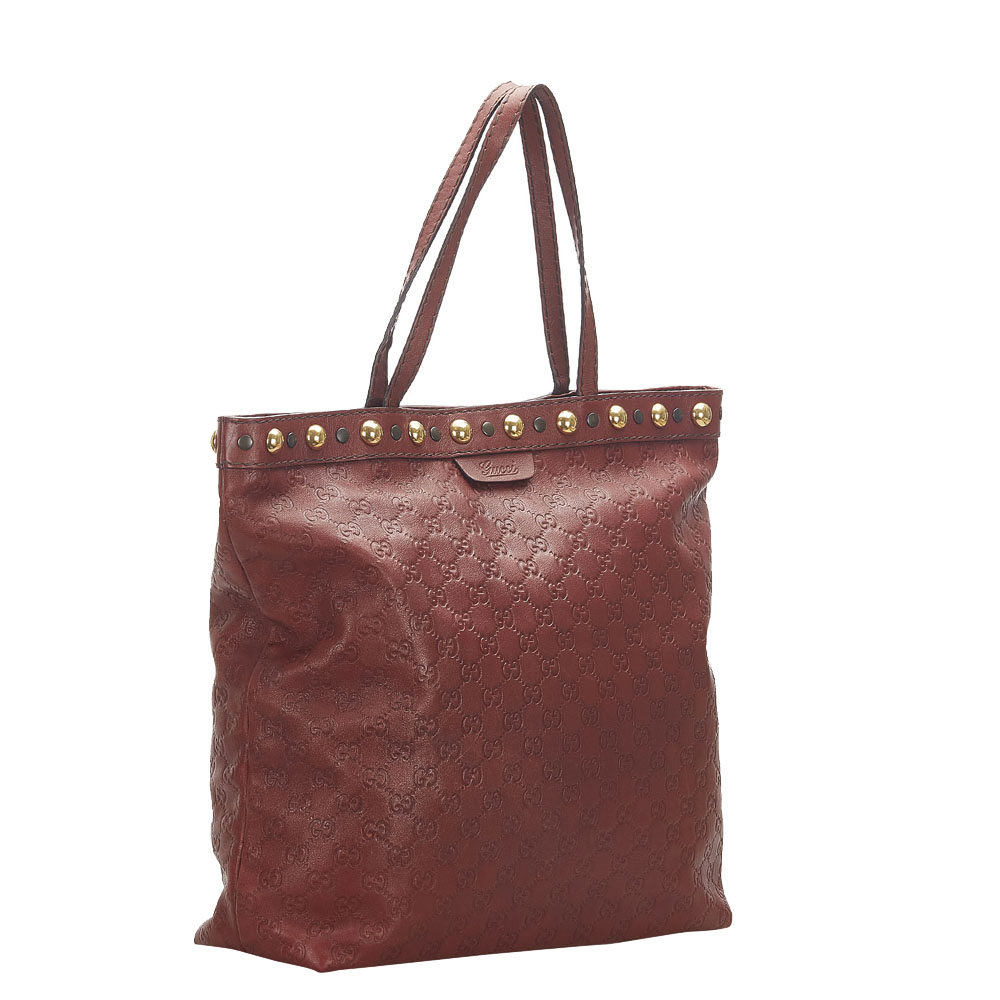 

Gucci Red Leather Babouska Tote Bag